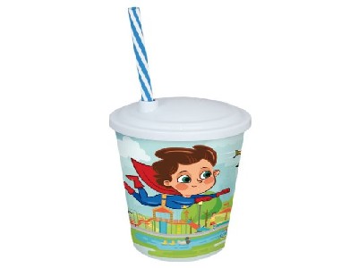 ARQPLAST- COPO INFANTIL 550ML C CANUDO