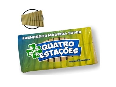PRENDEDOR DE ROUPA MADEIRA GDE 4 ESTACOES (50)