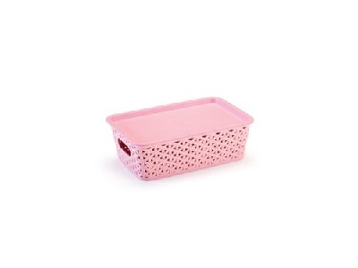 PN-RF1550RS CESTO ORGANIZ RATTAN PQ ROSA