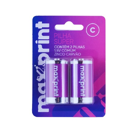 MAX-RF6472 PILHA COMUM C MEDIA 1,5V BT C/2