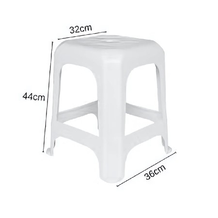 PLASNEW-RF1300 BANQUETA PLASTICA BAIXA BRANCA