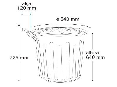 ARQPLAST-RF100R LIXEIRA 100L C RODA COLOR