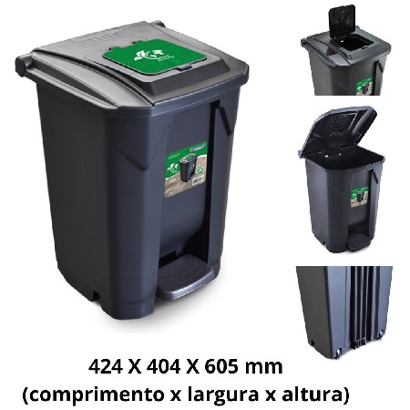 ARQPLAST-RF25752-LIX 60LTS PRETA C/RODA PEDAL CLIC