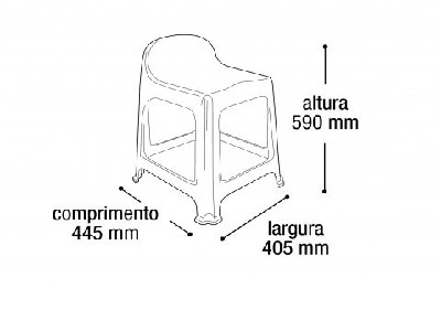 ARQPLAST-RF25638 BANQUETA C ENCOSTO PRETA