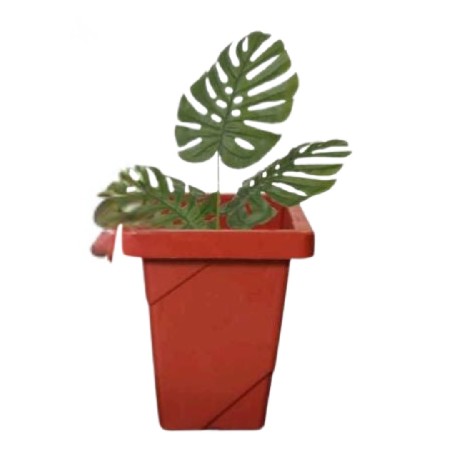 INP-RF6864-VASO ELEGANCE QUADRADO 4,5L. TERRACOTA