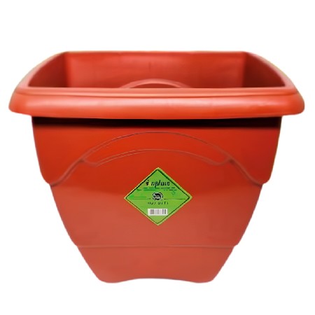 INP-RF6721-VASO QUADRADO GRANDE 12,5L TERRACOTA