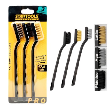 IM-START-RF0253 KIT ESCOVAS DE ACO PQ 3PCS