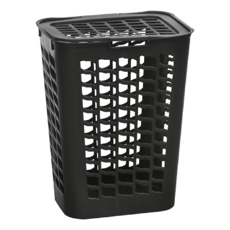 PLASNEW-RF2819 CESTO TELADO RETANGULAR PRETO - 55L