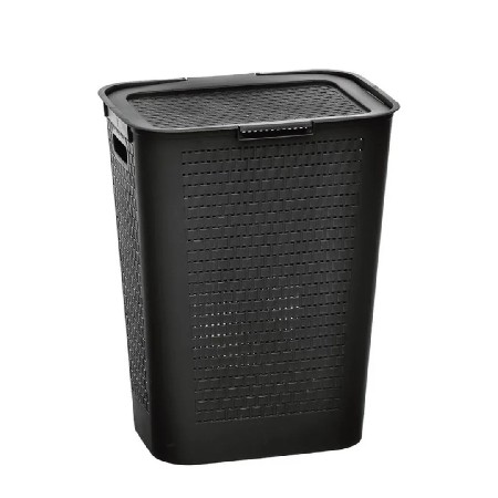 PLASNEW-RF2822 CESTO RATTAN RETANGULAR PRETO - 27L