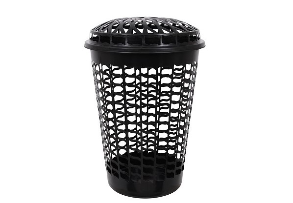 PLASNEW-RF2801 CESTO TELADO PRETO C/TAMPA  56L