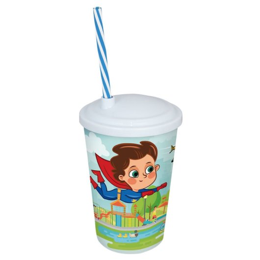 ARQPLAST- COPO INFANTIL 550ML C CANUDO