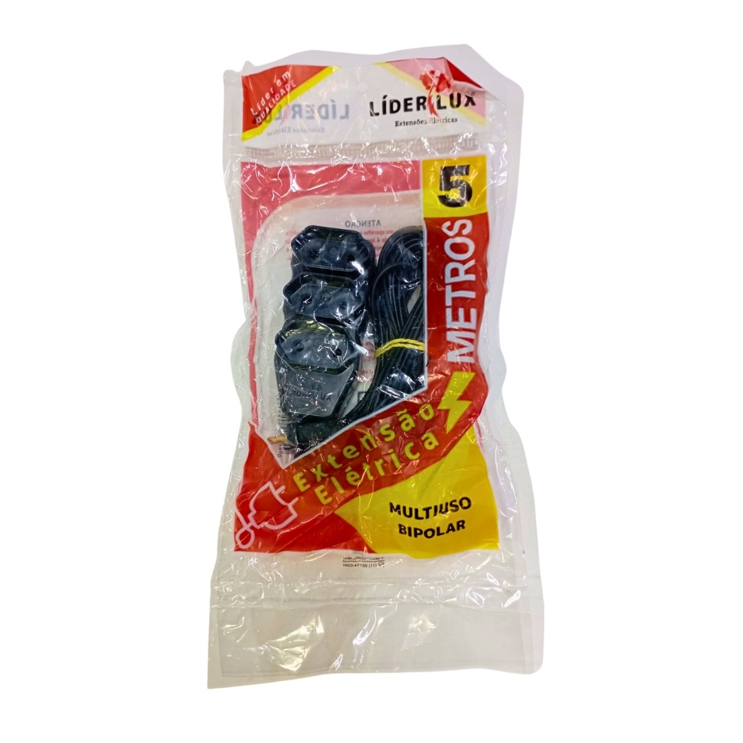 LUX-RF108 EXTENSAO BIPOLAR PRETA 5M