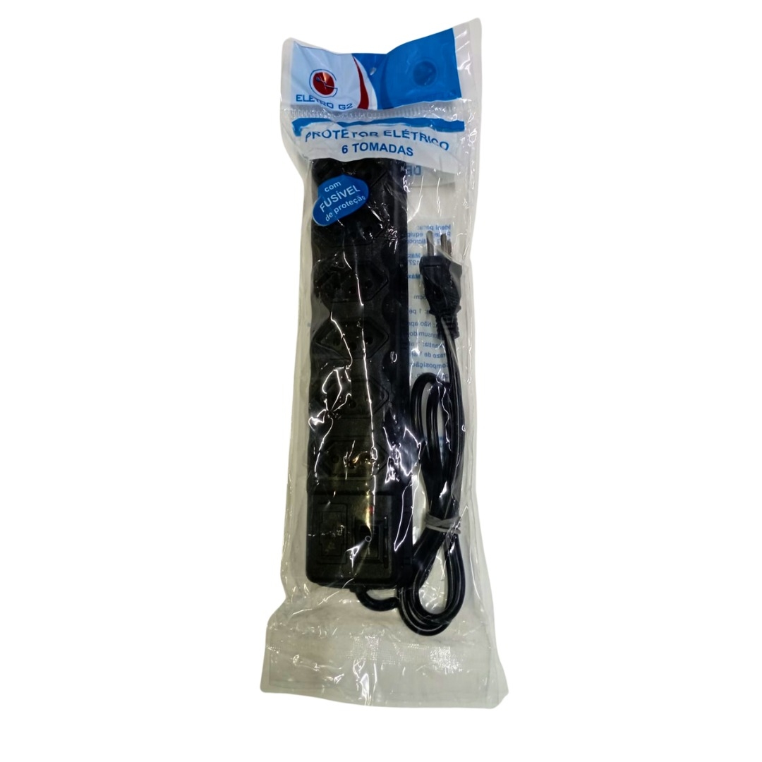 LUX-RF156 (0006) FILTRO DE LINHA PRETO 6 ENTRADAS