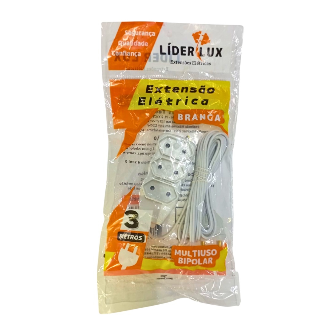 LUX-RF757 EXTENSAO BIPOLAR BRANCA 3M