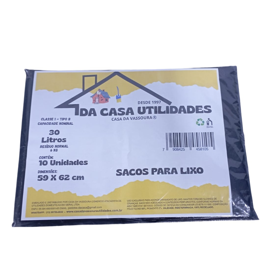 DACASA - SACO PARA LIXO 30L C/ 10 UNID