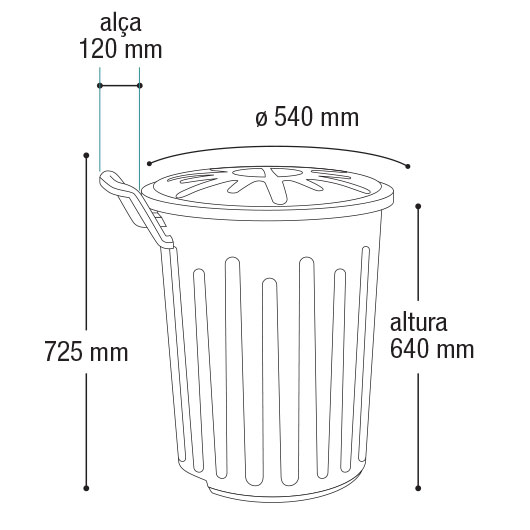 ARQPLAST-RF100R LIXEIRA 100L C RODA PRETO