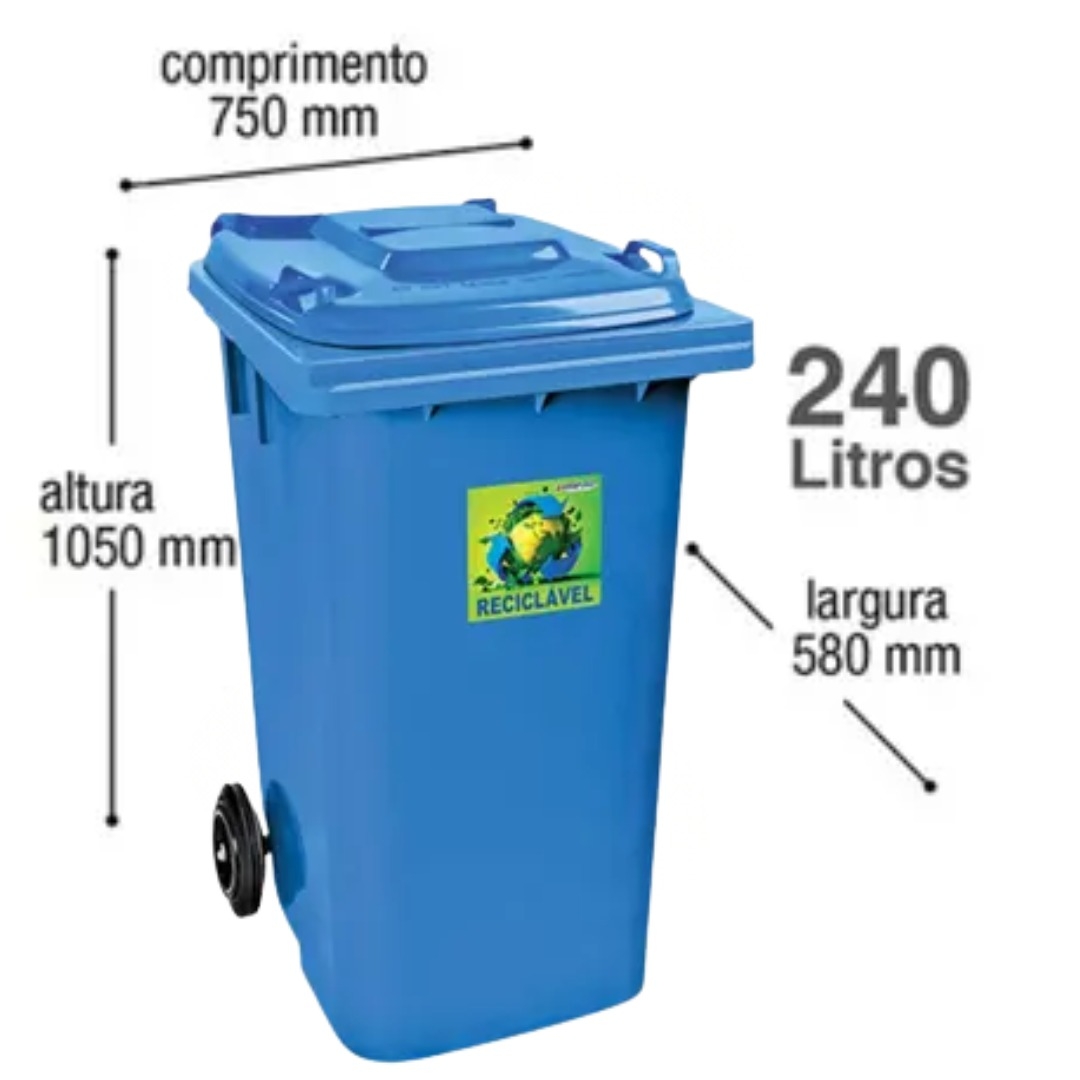 ARQPLAST-RFCF240AZ LIXEIRA CONTAINER 240L AZ