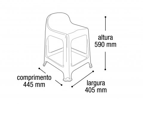 ARQPLAST-RF25638 BANQUETA C ENCOSTO PRETA