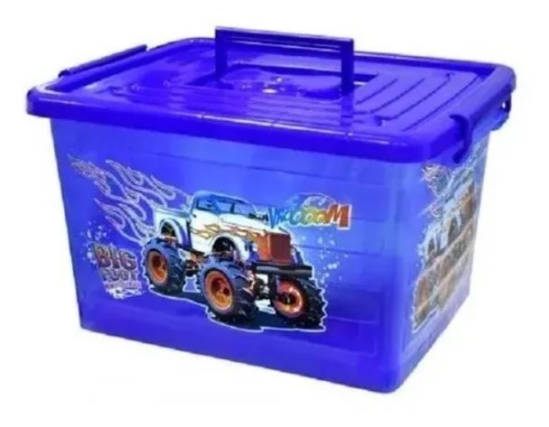 ARQPLAST-RF25640CS CAIXA ORGANIZ 30L AZUL TRANSP