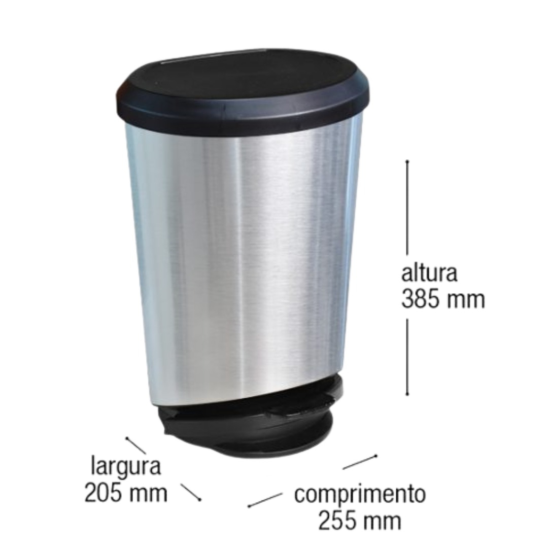 ARQPLAST-RF25806 LIXEIRA C PEDAL 10L (INOX)